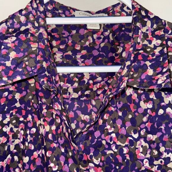 COLDWATER CREEK NO IRON Purple Lightweight Cotton Button Down Shirt - 2XL - Picture 2 of 8